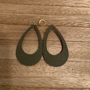 Nickel and Suede Army Green Small Cutouts